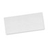 A white beach towel featuring a logo, suitable for outdoor activities and leisure.