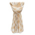 A lightweight scarf featuring a cream and beige patterned design, styled elegantly in a loop.