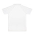 A white custom men's active polo shirt with a plain back and a collar. It features a logo.