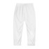 White custom women's active pants with an elastic waistband, designed for comfort and flexibility.