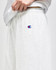Light grey cotton gym shorts featuring an elastic waistband and a logo.