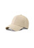 A beige 6-panel cap made from 230gsm fabric, featuring a curved brim and a logo.