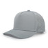 A grey 5 panel sports mesh cap with a curved brim and ventilation holes, featuring a logo on the front.