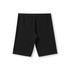 Black cotton spandex shorts featuring an elastic waistband and a simple design. Includes a logo on the waistband.