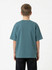 A kid's faded t-shirt in teal, made from 100% organic cotton, featuring a relaxed fit and short sleeves.