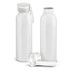 A drink bottle duo in white, featuring a clear cap and a loop for easy carrying. Includes a bottle with a removable lid.