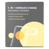 A packaging box for a 3 in 1 wireless charger, featuring bold graphics and a simple, modern design.