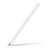 A white carpenters pencil with a sharpened graphite tip, featuring a simple design and a subtle logo.