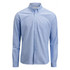 A light blue men's Oxford shirt with a button-down collar and a chest pocket, featuring a logo.