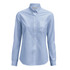A light blue women's Oxford shirt with a button-up collar and a chest pocket, featuring long sleeves.