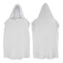 A white adult hooded towel with a front and back view, featuring a large hood. It has a simple design.