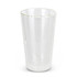 A drink bottle featuring a clear double-wall design, with a sleek and modern appearance. It has a subtle branding logo.