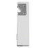 A drink bottle opener in white with a stainless steel top and a simple, sleek design. Features a branding logo.