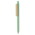 A bamboo fibre pen in a soft green colour with a wooden clip, featuring a simple and modern design.
