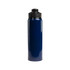 A drink bottle featuring a sleek navy design and a free flow lid, holding 750ml.