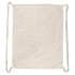 A cream-coloured drawstring bag with two corded straps and no visible branding.