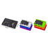 A drink bottle opener and tool set in multiple colours, featuring a black and colourful design with a logo.