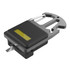 A compact black tool set featuring a screwdriver, multiple functions, and a carabiner clip for easy attachment.