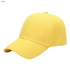 A yellow heavy cotton cap featuring a 6-panel design and a logo on the front.