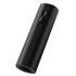 A drink bottle opener in sleek black with a cylindrical design and a discreet logo.