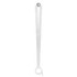 A drink bottle sling lanyard in white, featuring a circular attachment and a rectangular buckle.