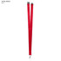 Red polyester lanyard, 20mm wide, featuring a clip for attachment and a logo. Ideal for events and exhibitions.