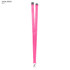 A pink polyester lanyard, 20mm wide, featuring a clip and a branded logo. Suitable for exhibitions and events.