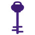 A purple mobile key stand with a key shape and a handle. The product features a minimalist design.