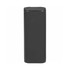 A sleek black flip-top tin container for mints, featuring a smooth finish and a subtle logo.
