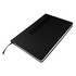 A black Finch Notebook with a sleek cover, elastic band, and ribbon bookmark, featuring a simple design.