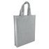 A grey non-woven tote bag with two sturdy handles and a simple design. It features a logo but no text.