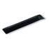 A black velvet pouch with a smooth texture and a subtle sheen. It features a simple design and includes a logo.