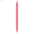 A pink plastic pen with a sleek design, featuring a clip and a visible logo.