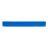 A blue PVC soft plastic ruler with measurement markings along its length and a logo on one side.