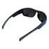 Sunglasses in black with grey accents. Features a modern design and tinted lenses. Logo present on the frame.