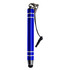 A metal stylus pen in blue with silver accents and a black stylus tip, featuring a lanyard attachment.