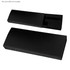 A sleek black gift box with a padded interior, designed to hold a pen and USB, not included.