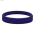 A navy blue silicone wristband with a smooth, circular design and a soft texture. It features a logo.
