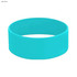 Light blue silicone wristband with a smooth finish and a logo. Designed in a large size for various events.