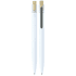 Recycled aluminium pen with bamboo clicker in white. Features a logo and sleek, minimalist design.