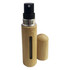 A mini bamboo atomiser in natural bamboo colour with a black spray nozzle and a removable cap.