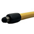 A bamboo stylus pen with a black rubber tip and a hexagonal black grip.
