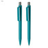 A teal pen gift set featuring two sleek pens, each with a stylish clip and a metallic finish.