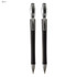 AURA Metal Italy Prestige Pen Gift Set featuring two black metal pens with silver accents and a logo.