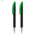 Aster Signature Pen Gift Set featuring two pens with black bodies and vibrant green grips. Includes a branding logo.