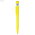 A yellow pen with a USB flash drive cap, featuring a sleek design and a logo.