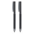A sleek gift set featuring a carbon-finished pen and pencil, both in a polished chrome design.