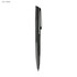 A sleek gun metal pen with a textured grip and a simple design, featuring a clip and branding.