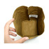 A medium-sized, brown kraft paper storage bag with a rectangular base and a label inside.