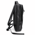 A black soft PU backpack with dual zippers and adjustable straps, featuring a sleek and modern design.